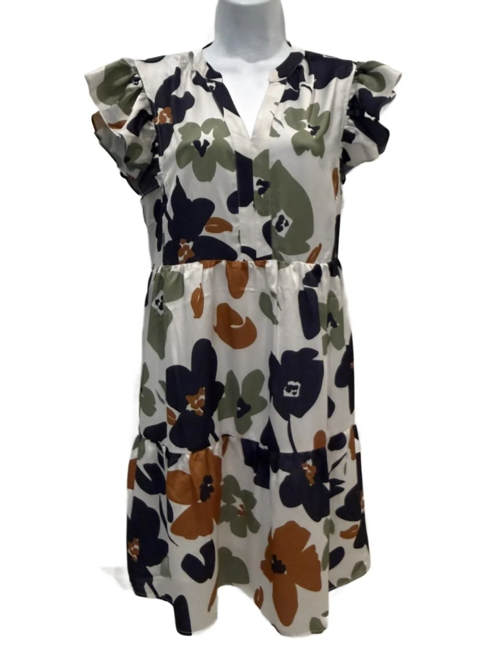 At This Time Olive Green Floral Dress for Shop the Mint. Medium